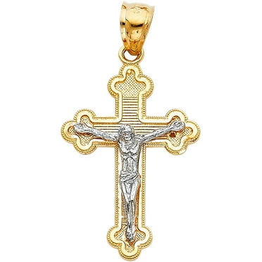 14K Two-Tone Gold Holy Bible with Cross Pendant on an Adjustable Chain Necklace 14K Two-Tone Gold Holy Bible with Cross Pendant on an Adjustable Chain Necklace